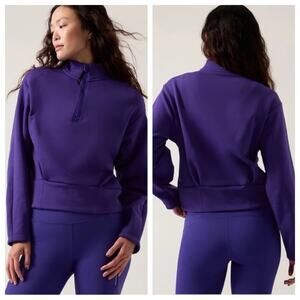 Athleta Altitude Polartec Half Zip Sweatshirt in Noble Blue - Size XS